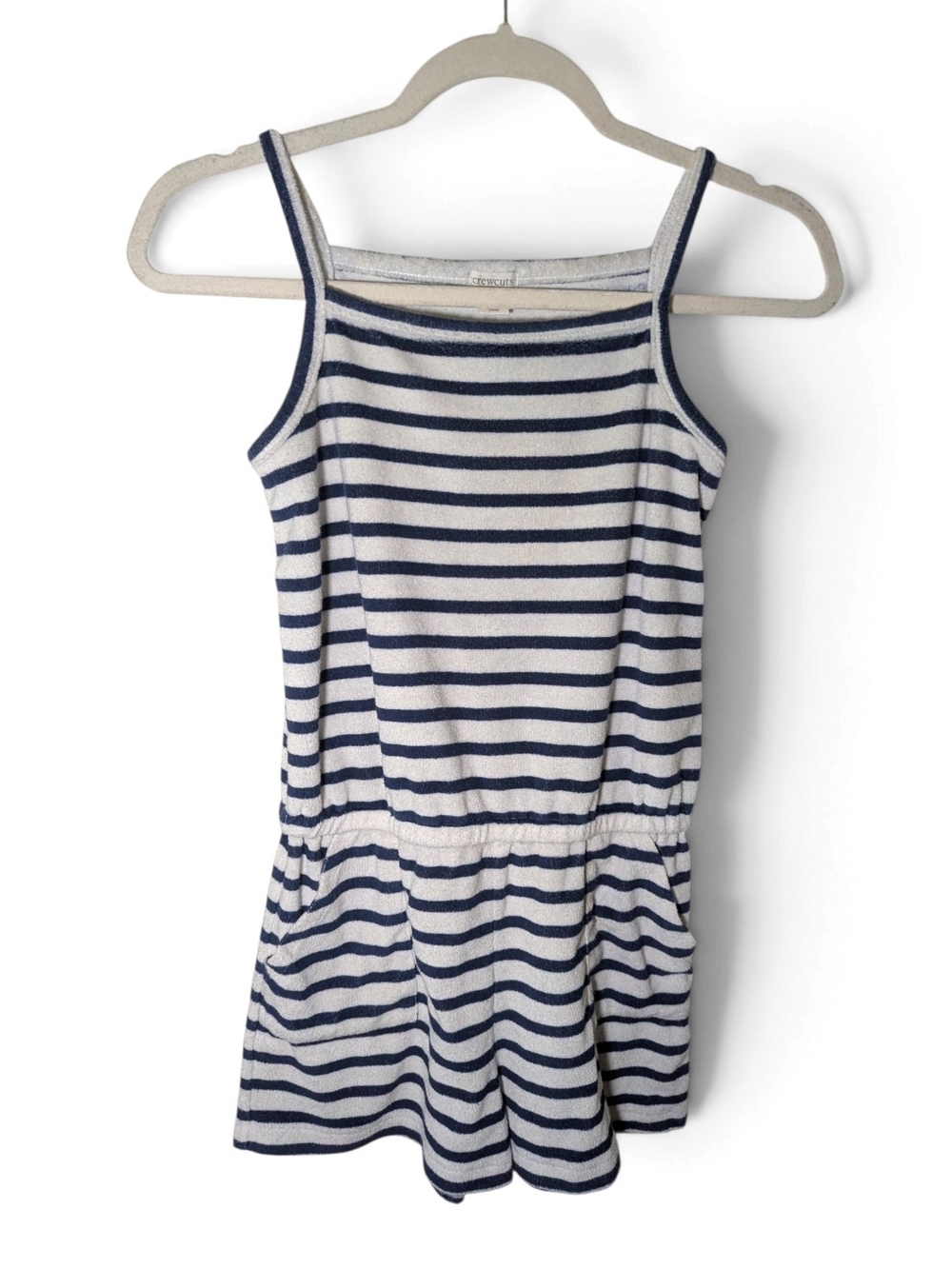 Striped Navy and White Tank Romper